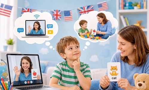 تفاوت آموزش آنلاین و حضوری زبان کودکان